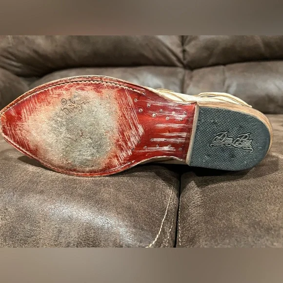 Dan Post Restless Cream Western Heeled Boots - Picture 4 of 7